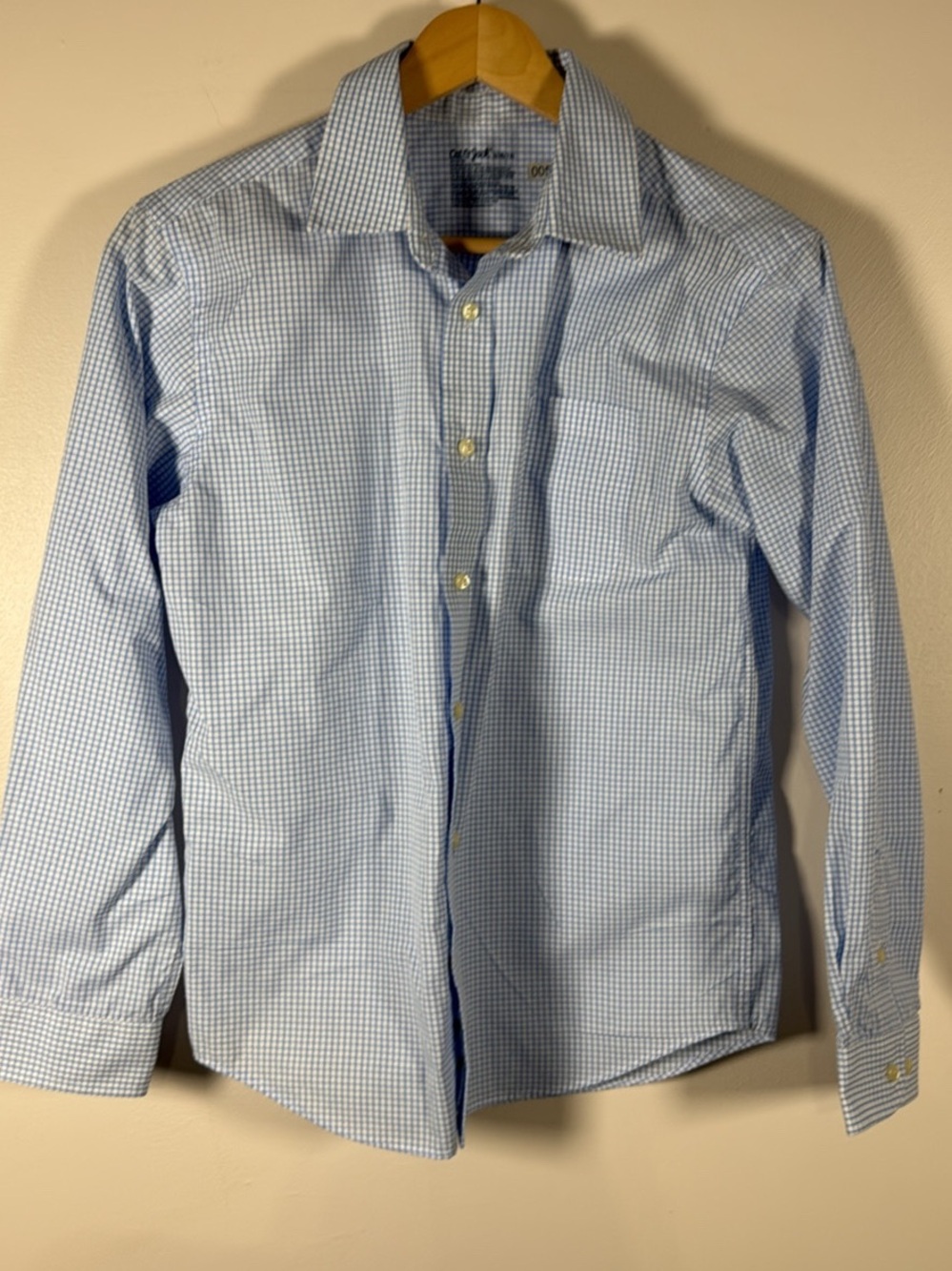 Cat & Jack Boys Light Blue Checked Dress Shirt